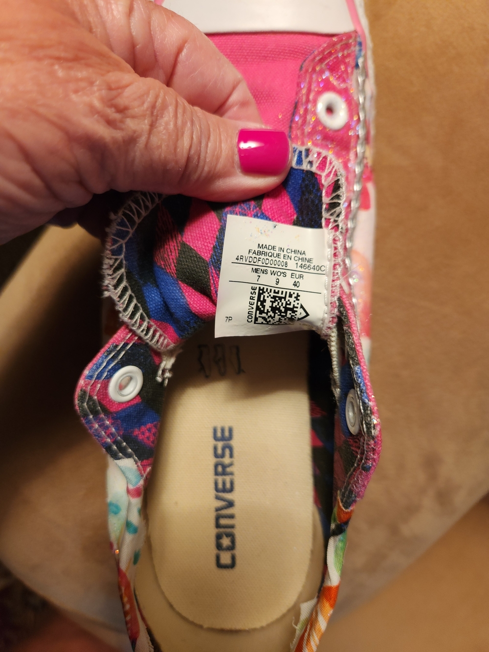 Converse Women’s Pink Floral Slip-On Canvas Sneakers - Picture 5 of 5